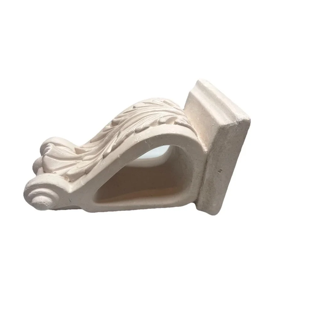 Handmade Pair of Ornate Heavy Plaster‎ Drapery Corbels Made in Spain